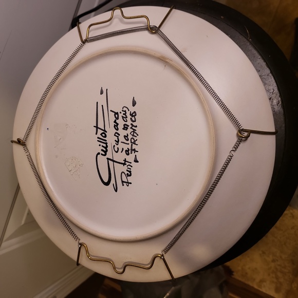 Guillot Curard Hand Painted Duck Mallard Porcelain Bisque Plate Wall Hanging - Picture 7 of 8